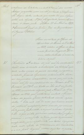 "Idem em virtude do Officio do Ministerio do Reino de 11 d'Abril de 1843, relativos ao offic...
