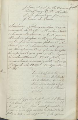 "Idem de 6 de Julho de 1837 acerca da Representação do Bibliothecario Mór da Bibliotheca Nac...