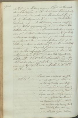 "Idem em virtude do officio do Ministerio do Reino de 30 de Julho de 1845 á cerca do Lente d...