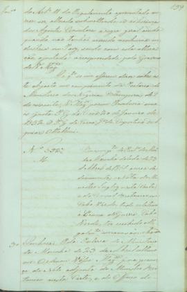 "Em cumprimento da Portaria do Ministerio da Marinha datado de 23 d'Abril de 1851, ácerca de...