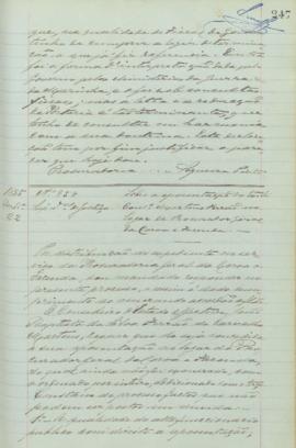 "Sobre a aposentação do Exmo Senhor Conselheiro Martens Ferrão no logar de Procurador Geral ...