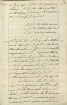 "Ao Ministro da Justiça com a remessa das certidoens das querellas por abuso da Imprensa"