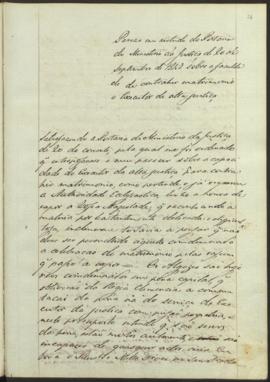 "Parecer em virtude da Portaria do Ministerio da Justiça de 20 de Septembro de 1842 sobre a ...
