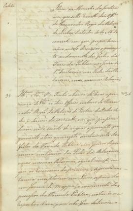 "Idem ao Ministro da Justiça em que se lhe remette dois Officios do Procurador Regio da Rela...