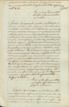 "Idem de 20 de Fevereiro de 1838 sobre officio do Presidente da Relação de Lisboa"