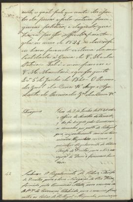 " [Officio de informação e parecer em virtude de Portaria] de 3 de Junho de 1840 sobre o Off...