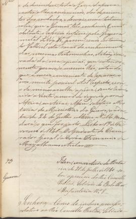 "Idem, em virtude de Portaria de 21 de Julho de 1840 - sobre o processo do Réo Camillo Prata...
