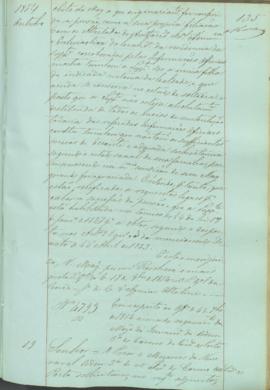 "Em resposta ao Officio de 4 de Setembro de 1854 acerca do requerimento da Mêza da Irmandade...