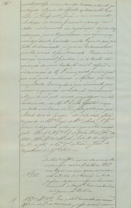 "Ao ministro da Justiça acerca de uma desordem que no dia 6 de setembro de 1847 teve lugar e...