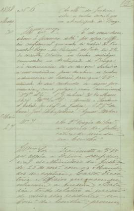 "Ao Ministério da Justiça. Sobre os roubos sacrílegos no arcebispado de Braga"