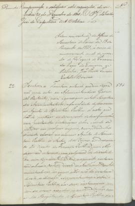 "Idem em virtude do Officio do Ministerio do Reino de 18 de Dezembro de 1841, á cerca do inc...