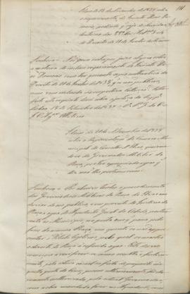 "Idem de 13 de Novembro de 1838 sobre o requerimento de Jacinto Dias Damasio, pedindo que se...