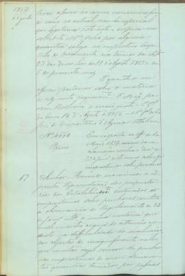 "Em resposta ao officio do Ministerio do Reino de 19 d'Agosto de 1853 acerca do requerimento...