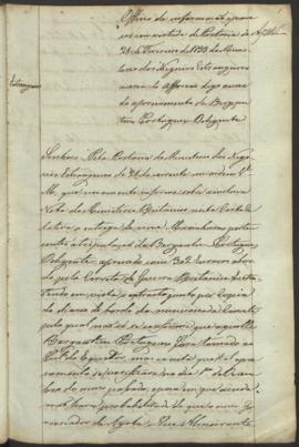 "Officio de informação e parecer em virtude de Portaria de 21 de Fevereiro de 1839 do Minist...
