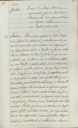 "Idem de 5 de Maio de 1840 ácerca de requerimento de José de Mello Pais do Amaral, sobre lic...