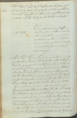 "Em obserrvancia do Officio do Ministerio do Reino de 30 de Maio de 1845 em que pede se decl...