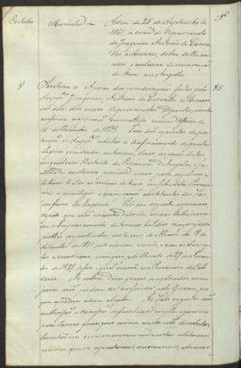 "Idem de 25 de Septembro de 1841, ácerca do requerimento de Joaquim Antonio de Carvalho Mene...