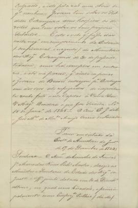 "Parecer em cumprimento da Portaria do Ministerio da Justiça de 17 de Dezembro de 1844"