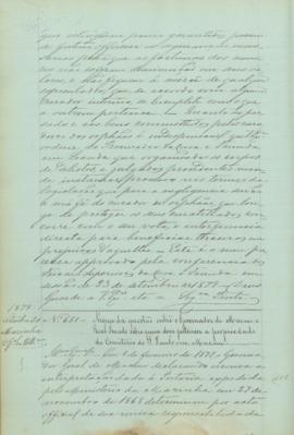"Ácerca da questão entre o Governador de Macau e Real [i. é Leal] Senado sobre quem deve per...