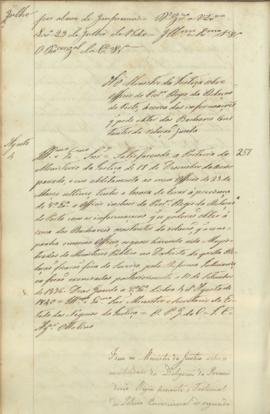 "Idem ao Ministro da Justiça sobre a inutilidade da Delegação da Procuradoria Regia perante ...