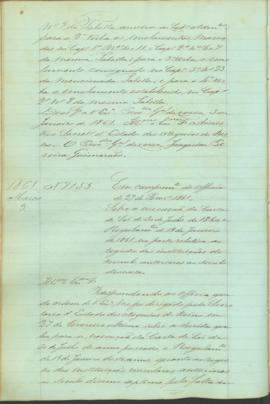 "Em cumprimento do officio de 27 de Fevereiro 1861. Sobre a execução da Carta de Lei de 30 d...