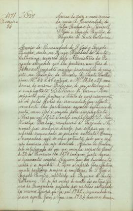 "Ácerca do Juiz e mais irmãos da mesa e Irmandade de Nossa Senhora da Nasareth, São José e S...