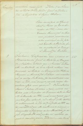 "Idem em virtude do Officio do Ministerio do Reino de 20 de Setembro de 1841, ácerca da Cama...