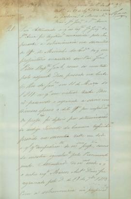 "Em cumprimento da Portaria do Ministerio da Fazenda de 21 de Agosto de 1854 a cerca da pert...