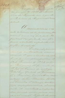 "Resposta transcripta no processo n.º 1288 do Ministerio da Fazenda em seguida ao Relatorio ...