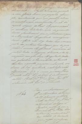 "Idem em observancia do officio do Ministerio do Reino de 29 de Janeiro de 1846, á cerca da ...