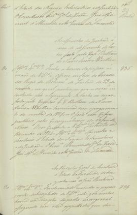 "Ao Director Geral da Secretaria d'Estado da Fazenda, sobre a pertenção de João Ricchine"