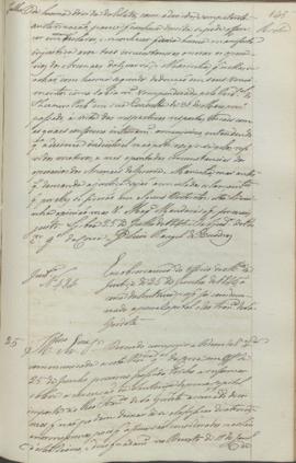 "Em observancia do Officio do Ministerio da Justiça de 25 de Junho de 1845, á cerca da Sente...