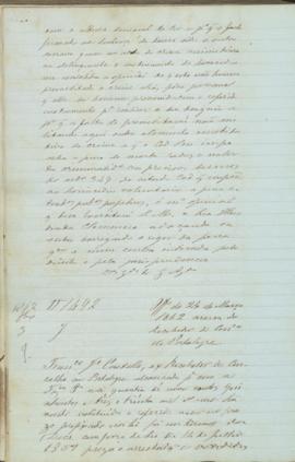 "Officio de 24 de Março [de] 1862 acerca do Recebedor do Concelho de Portalegre"