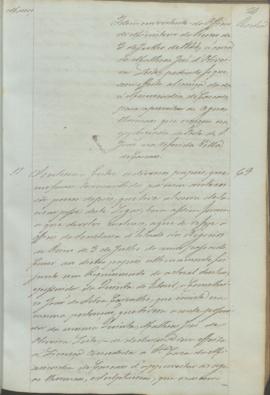 "Idem em virtude do Officio do Ministerio do Reino de 3 de Julho de 1844, ácerca de Mathias ...