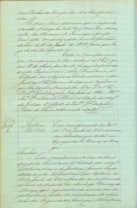 "Em cumprimento da Portaria de 17 de Junho de 1857; acerca dos subsidios que se dão aos Cone...