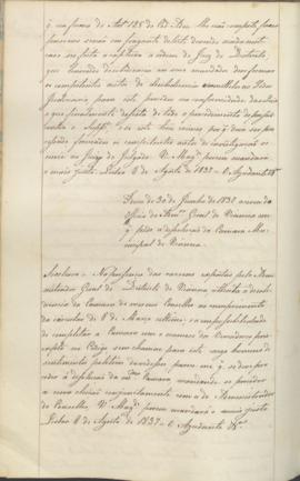"Idem de 30 de Junho de 1837 acerca do officio do Administrador Geral de Vianna em que pede ...