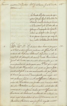 "Ao Ministro da Justiça ácerca da reprezentação feita pelo Official da Secretaria d'este Tri...