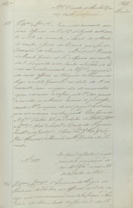 "Ao Ministro da Justiça, participando-se a execução do réo Manoel Gonçalves no dia 25 de Out...