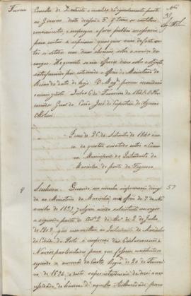 "Idem de 26 de Setembro de 1840 ácerca da questão suscitada entre a Camara Municipal e o Int...