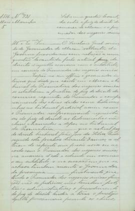 "Sobre uma questão levantada entre o juiz de direito da comarca de Macau e o procurador dos ...