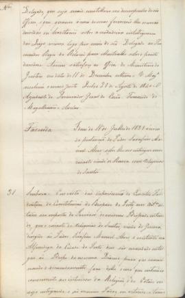 "Idem de 11 de Julho de 1839 ácerca da pertenção do Padre Serafim Manoel Alves, sobre lhe se...
