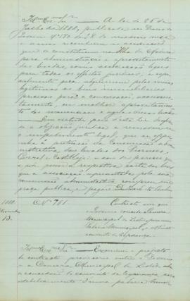 "Contracto em que o Governo concede á Camara Municipal de Lisboa, para padaria Municipal, o ...