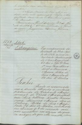 "Estrangeiros. Em cumprimento da Portaria de 22 de Agosto de 1862 acêrca do contracto matrim...