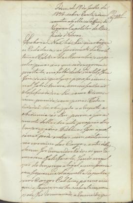 "Idem de 19 de Julho de 1838 - sobre Conta, e documentos a que ella se referem, do Vigario C...