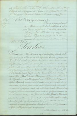 "Em cumprimento da Portaria de 21 de Março de 1857. Ácerca do procedimento do Vice Consul de...