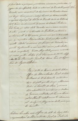 "Idem de 18 de Janeiro de 1837 sobre o Officio do Administrador Geral de Castello Branco de ...