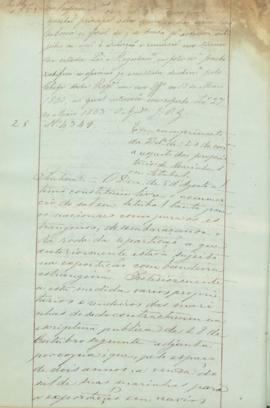 "Em cumprimento da Portaria de 20 do corrente a respeito dos proprietarios  de Marinhas em S...