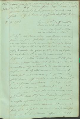 "Em cumprimento do officio do Ministerio do Reino de 31 de Maio 1855 acerca dos contratadore...