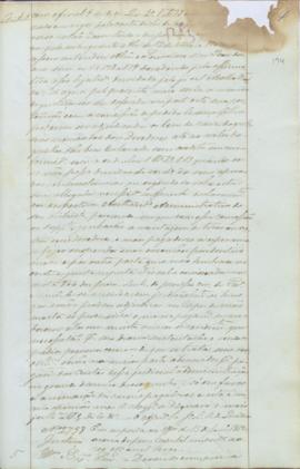 "Em resposta ao officio de 15 de Janeiro 1852 (sic) acerca da pena capital imposta ao reo Ma...