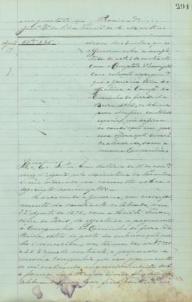 "Ácerca das duvidas que se offerecem sobre a amplitude do artigo 9 do contracto com o Compto...